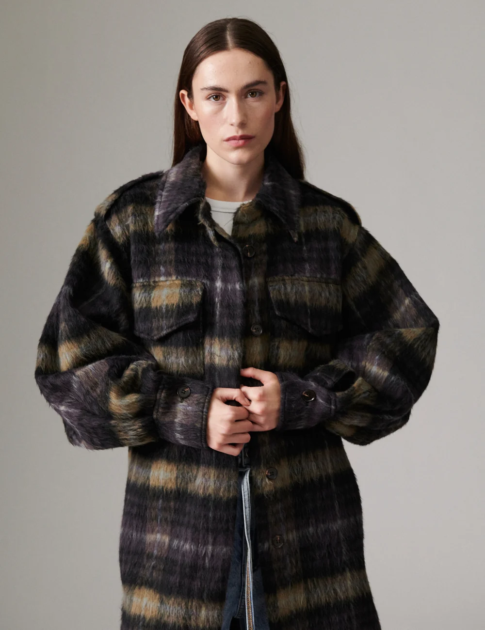 Josiah_-_Fluffy_Flannel_-_Coat-Coat-DAY65244397-500006_Medium_Grey_Melange-1_dd9dddd5-a9df-446b-a095-8d460d0ff948